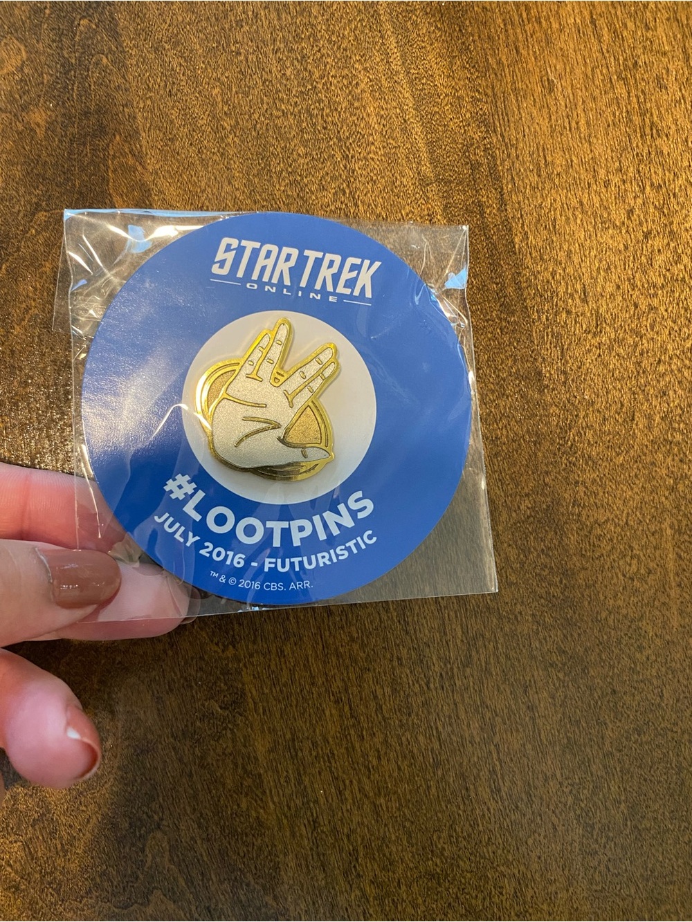 Star Trek Loot Crate Gold Pin on Black Backing